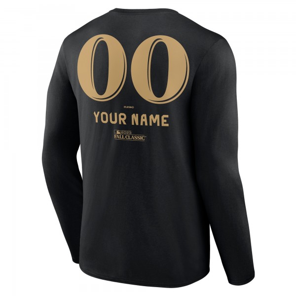 Футболка с длинным рукавом Texas Rangers 2023 World Series Champions Custom Name & Number - Black