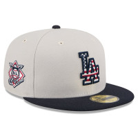 Бейсболка Los Angeles Dodgers New Era Khaki/Black 2024 Fourth of July 59FIFTY