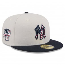 Бейсболка New York Yankees New Era Khaki/Black 2024 Fourth of July 59FIFTY