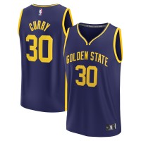 Подростковая Golden State Warriors Stephen Curry Fanatics Navy Fast Break Player Jersey - Statement Edition