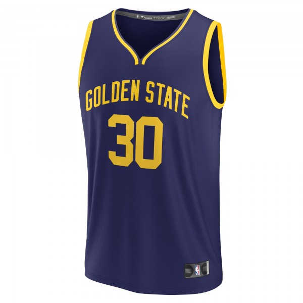 Подростковая Golden State Warriors Stephen Curry Fanatics Navy Fast Break Player Jersey - Statement Edition