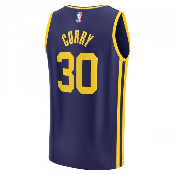 Подростковая Golden State Warriors Stephen Curry Fanatics Navy Fast Break Player Jersey - Statement Edition