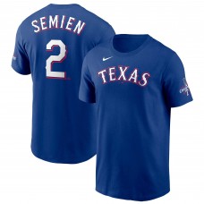 Именная футболка Marcus Semien Texas Rangers Nike 2023 World Series Champions - Royal