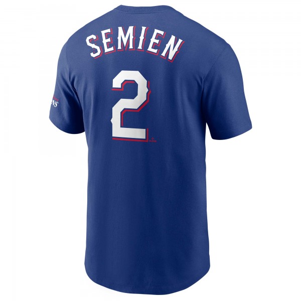 Именная футболка Marcus Semien Texas Rangers Nike 2023 World Series Champions - Royal