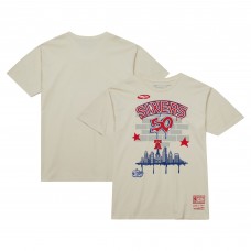 Футболка Philadelphia 76ers Mitchell & Ness x Tats Cru Hardwood Classics City - Cream