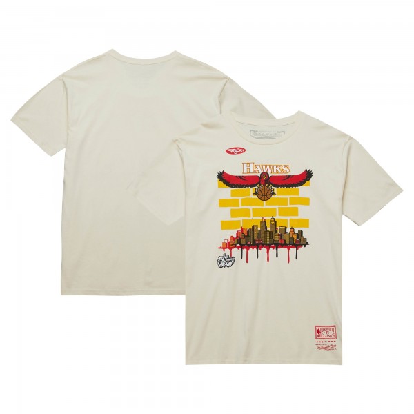 Футболка Atlanta Hawks Mitchell & Ness x Tats Cru Hardwood Classics City - Cream
