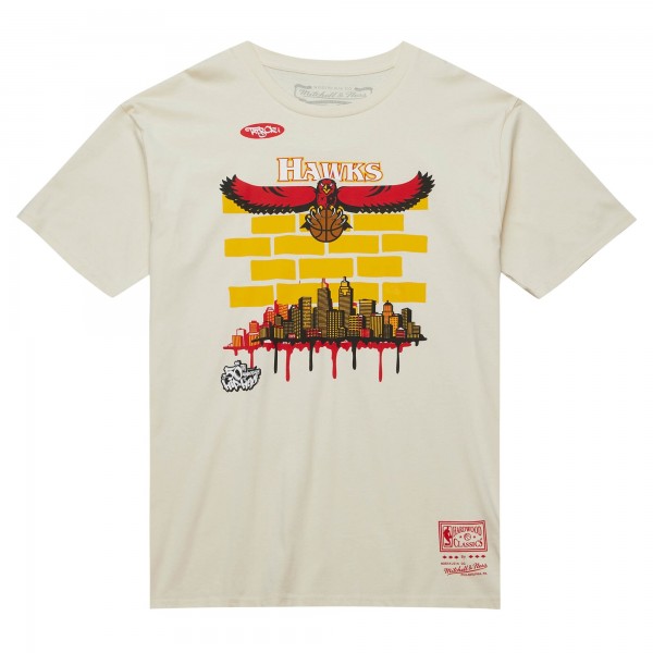 Футболка Atlanta Hawks Mitchell & Ness x Tats Cru Hardwood Classics City - Cream