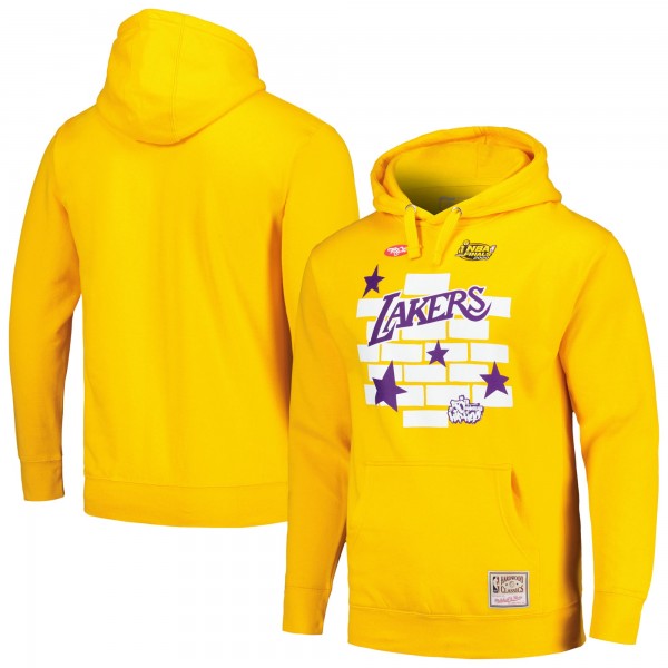 Толстовка Los Angeles Lakers Mitchell & Ness x Tats Cru Hardwood Classics Brick - Gold