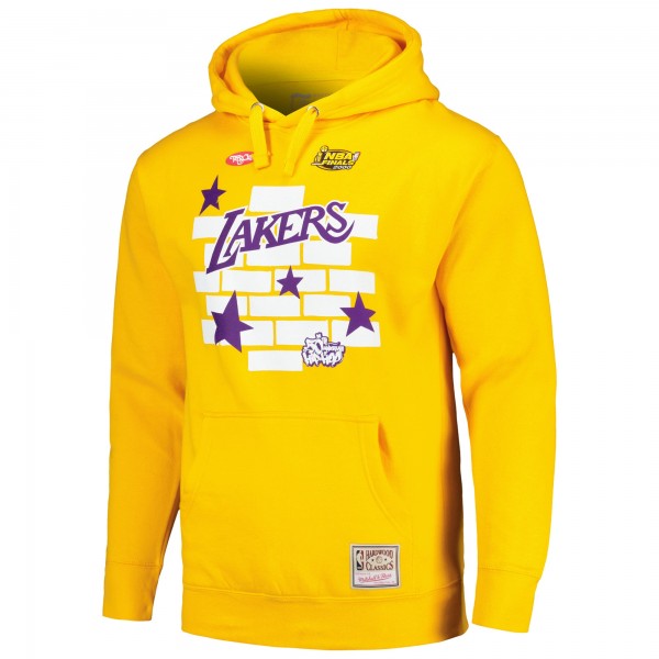 Толстовка Los Angeles Lakers Mitchell & Ness x Tats Cru Hardwood Classics Brick - Gold