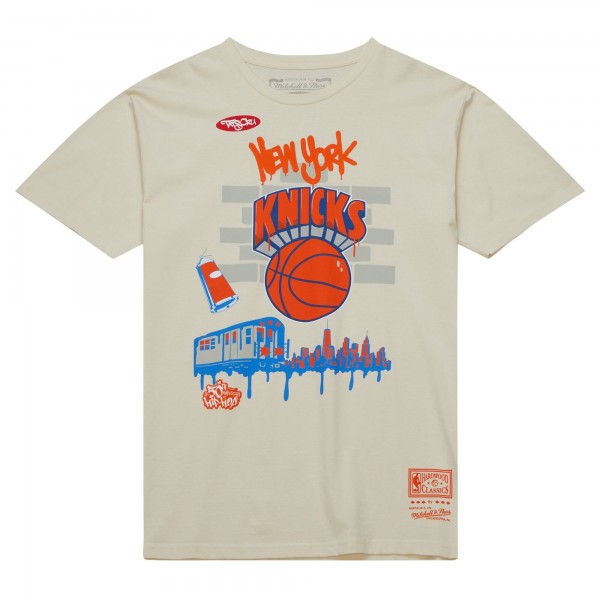 Футболка New York Knicks Mitchell & Ness x Tats Cru Hardwood Classics City - Cream