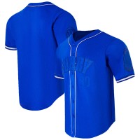 Golden State Warriors Stephen Curry Pro Standard Royal Triple Tonal Mesh Button-Up Top