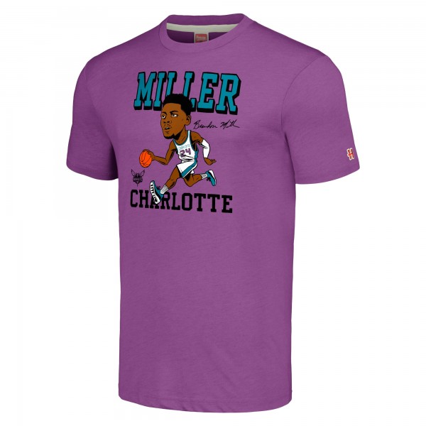 Футболка Brandon Miller Charlotte Hornets Homage Caricature Tri-Blend - Purple