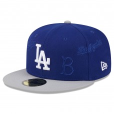 Бейсболка Los Angeles Dodgers New Era Royal/Gray Multi Logo 59FIFTY