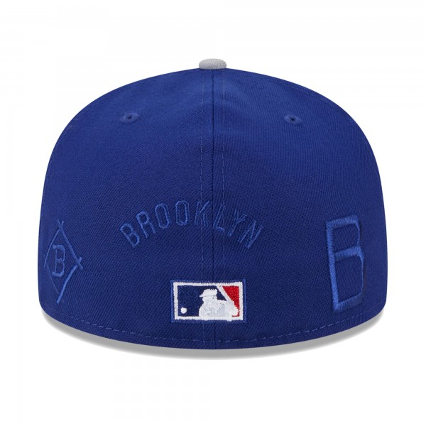 Бейсболка Los Angeles Dodgers New Era Royal/Gray Multi Logo 59FIFTY