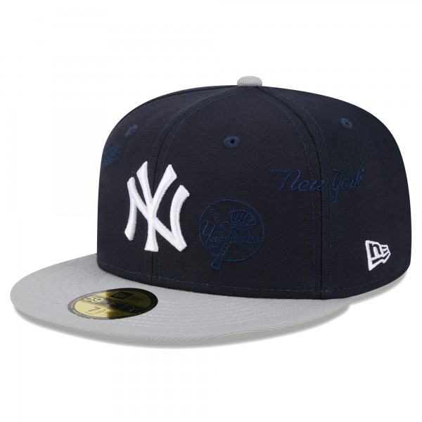 Бейсболка New York Yankees New Era Navy/Gray Multi Logo 59FIFTY