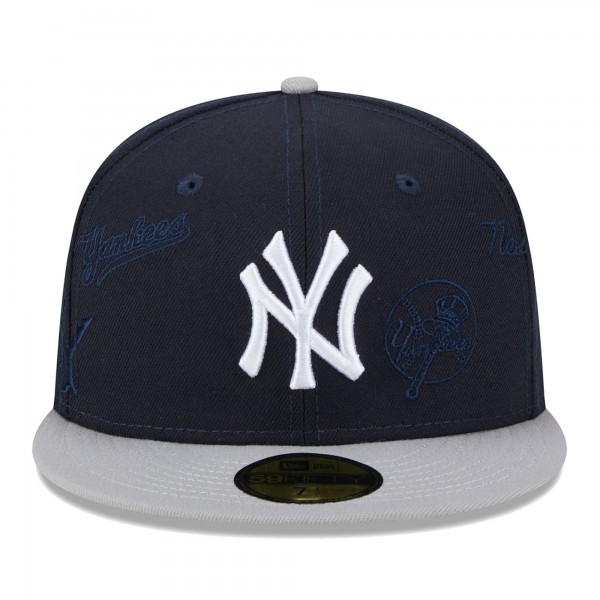 Бейсболка New York Yankees New Era Navy/Gray Multi Logo 59FIFTY