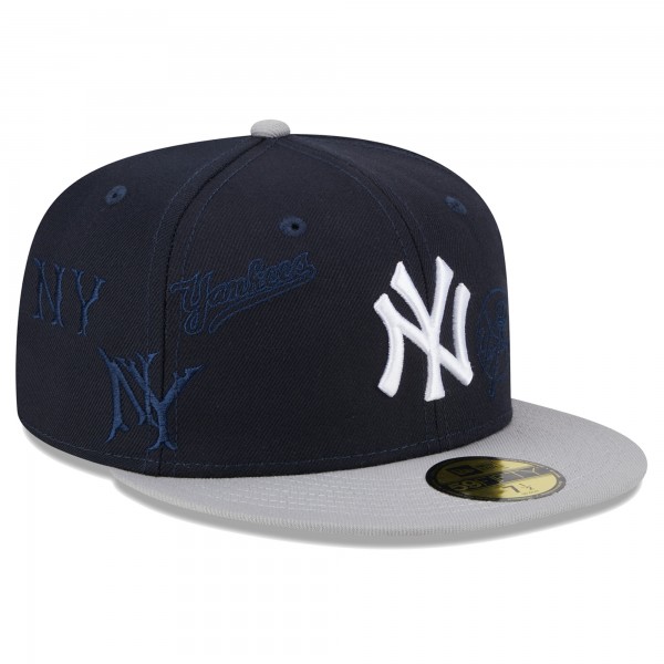 Бейсболка New York Yankees New Era Navy/Gray Multi Logo 59FIFTY