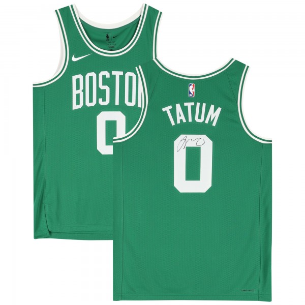 Jayson Tatum Boston Celtics Autographed Fanatics Authentic Green Nike 2022-2023 Icon Edition Swingman Jersey