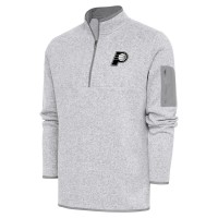 Кофта на короткой молнии Indiana Pacers Antigua Metallic Logo Fortune - Heather Gray