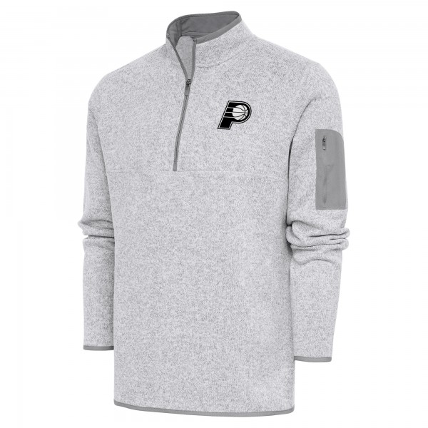 Кофта на короткой молнии Indiana Pacers Antigua Metallic Logo Fortune - Heather Gray
