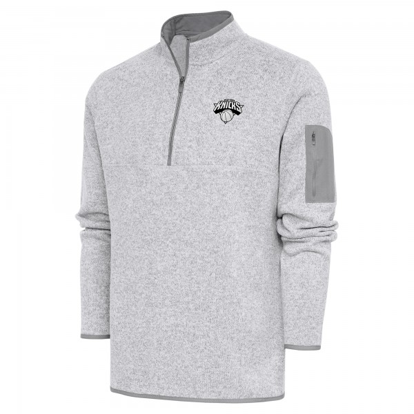 Кофта на короткой молнии New York Knicks Antigua Metallic Logo Fortune - Heather Gray