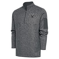 Кофта на короткой молнии Milwaukee Bucks Antigua Metallic Logo Fortune - Heather Gray