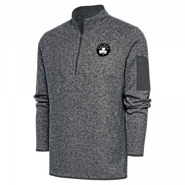 Кофта на короткой молнии Boston Celtics Antigua Metallic Logo Fortune - Heather Gray
