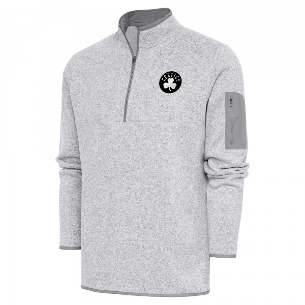 Кофта на короткой молнии Boston Celtics Antigua Metallic Logo Fortune - Heather Gray