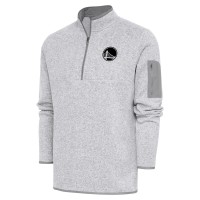Кофта на короткой молнии Golden State Warriors Antigua Metallic Logo Fortune - Heather Gray