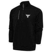 Кофта на короткой молнии Chicago Bulls Antigua Black Metallic Logo Generation