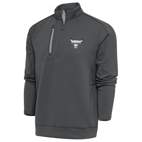 Кофта на короткой молнии Chicago Bulls Antigua Pewter Metallic Logo Generation