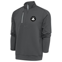 Boston Celtics Antigua Pewter Metallic Logo Generation Quarter-Zip Top