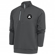 Boston Celtics Antigua Pewter Metallic Logo Generation Quarter-Zip Top