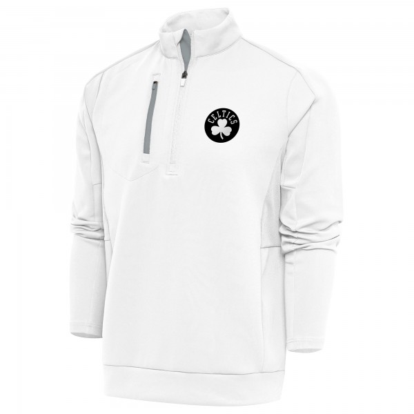 Кофта на короткой молнии Boston Celtics Antigua Metallic Logo Generation - White
