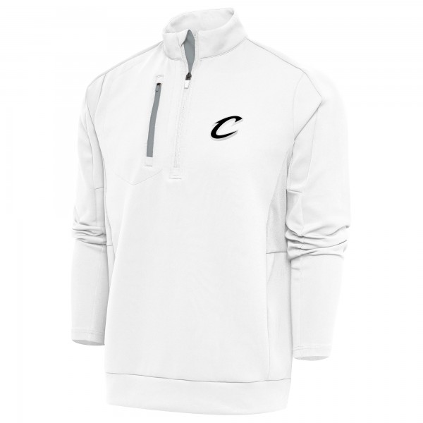 Cleveland Cavaliers Antigua White Metallic Logo Generation Quarter-Zip Top