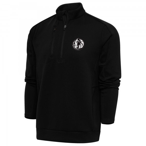 Кофта на короткой молнии Dallas Mavericks Antigua Metallic Logo Generation - Black