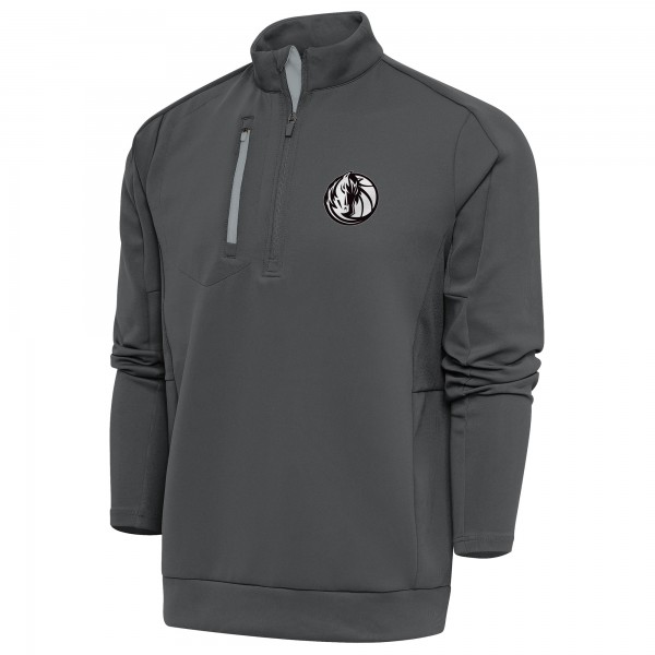 Кофта на короткой молнии Dallas Mavericks Antigua Metallic Logo Generation - Pewter