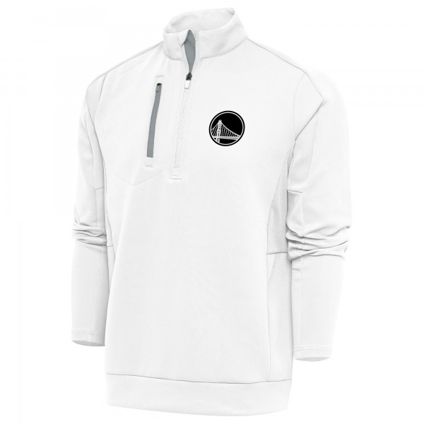 Кофта на короткой молнии Golden State Warriors Antigua Metallic Logo Generation - White