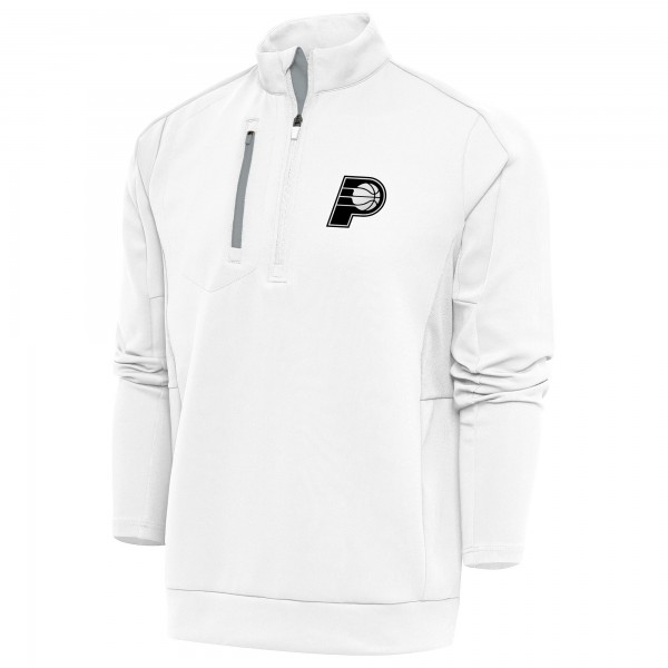 Кофта на короткой молнии Indiana Pacers Antigua Metallic Logo Generation - White