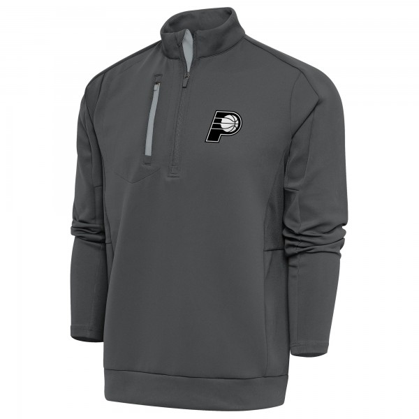 Кофта на короткой молнии Indiana Pacers Antigua Metallic Logo Generation - Pewter
