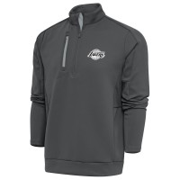 Los Angeles Lakers Antigua Pewter Metallic Logo Generation Quarter-Zip Top