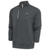 Кофта на короткой молнии Milwaukee Bucks Antigua Metallic Logo Generation - Pewter