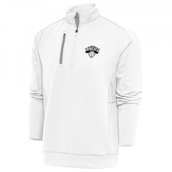 Кофта на короткой молнии New York Knicks Antigua Metallic Logo Generation - White
