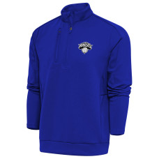 New York Knicks Antigua Blue Metallic Logo Generation Quarter-Zip Top