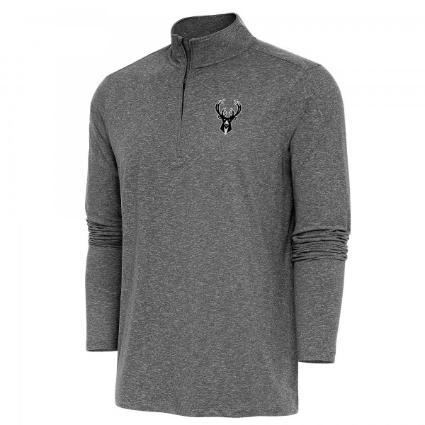 Кофта на короткой молнии Milwaukee Bucks Antigua Hunk - Heather Black