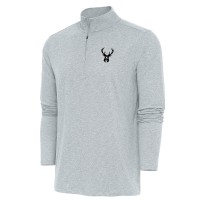 Кофта на короткой молнии Milwaukee Bucks Antigua Hunk - Heather Gray