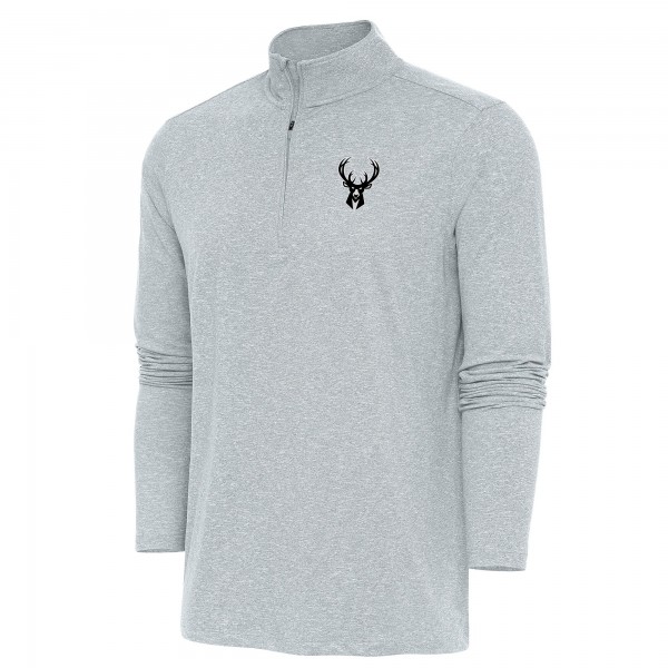 Кофта на короткой молнии Milwaukee Bucks Antigua Hunk - Heather Gray