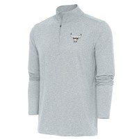 Кофта на короткой молнии Chicago Bulls Antigua Heather Gray Hunk