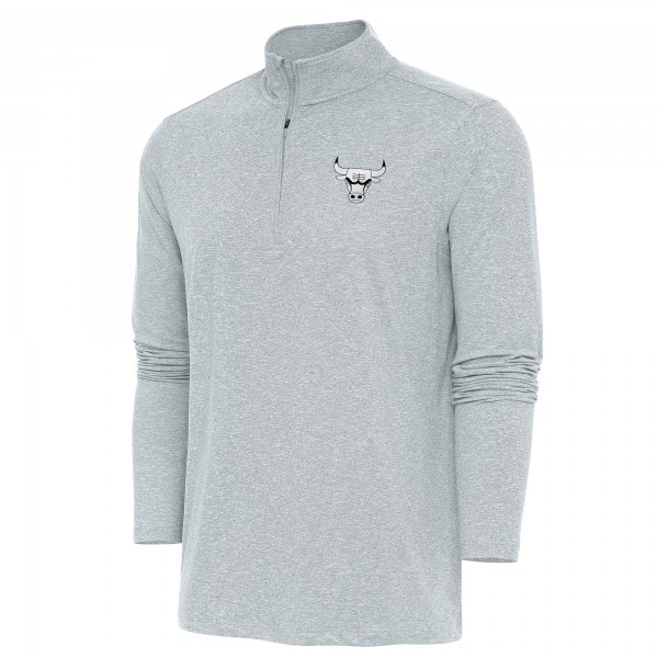 Кофта на короткой молнии Chicago Bulls Antigua Heather Gray Hunk