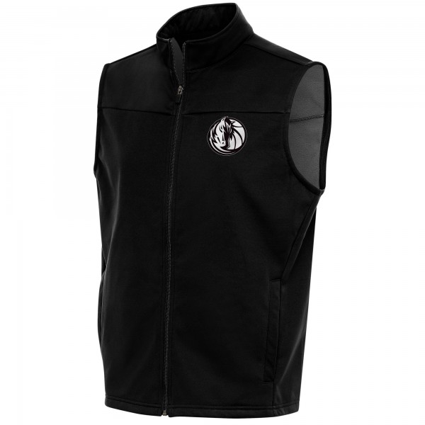 Жилетка на молнии Dallas Mavericks Antigua Metallic Logo Links Golf - Black